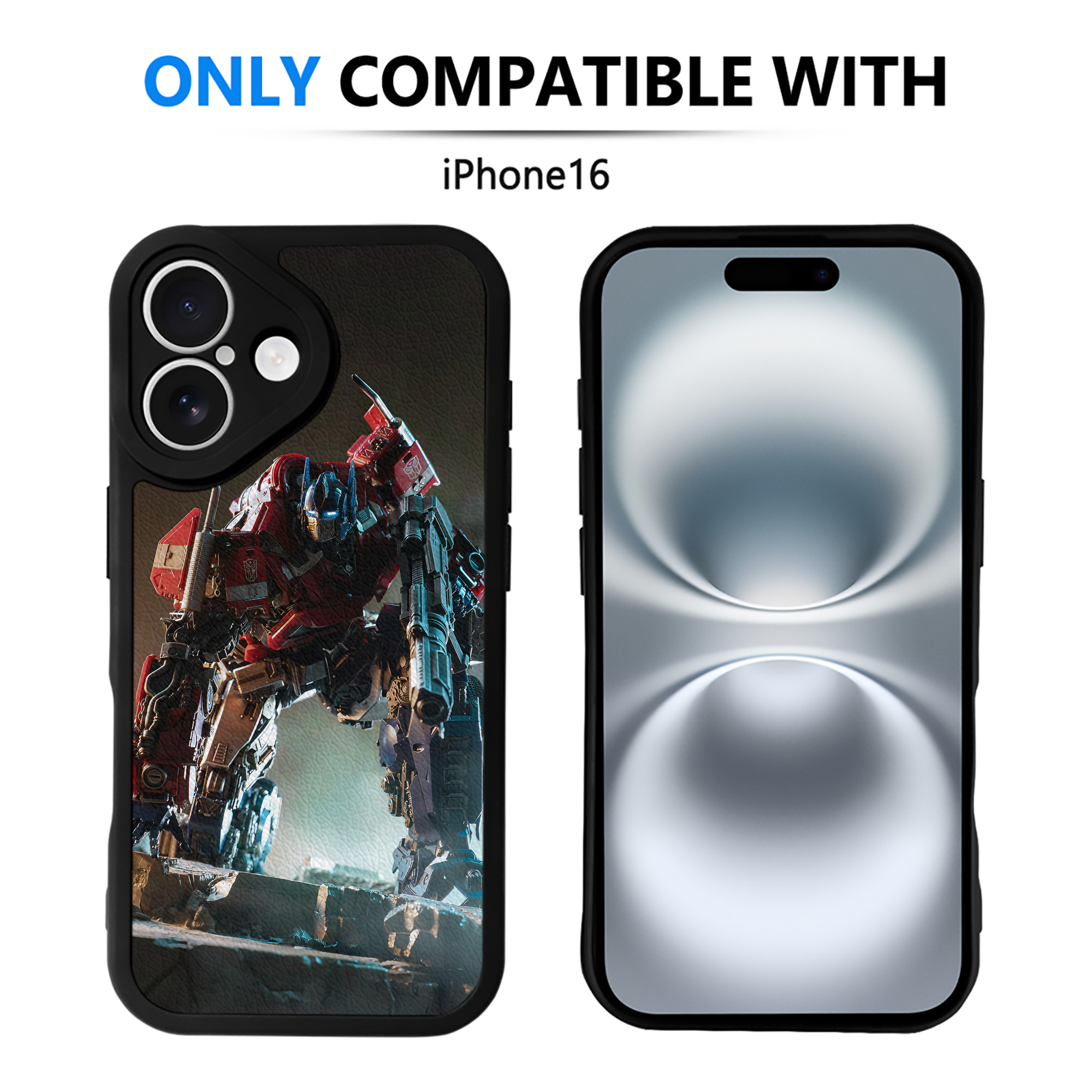 （画像用） Transformers トランスフォーマー 【iPhone 16シリーズ対応】シリコンスマホケース（レザー調） 材質：シリコン
